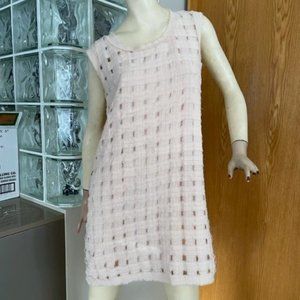 Unique SLEEVELESS SACK DRESS by GAT RIMON, XS Pale Pink/Coral, Mid-Thigh Length